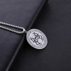 Sigil Ethnic Pendant and Necklace Amulet  Wolf of Antimony