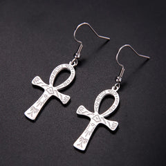 Symbols Ankh Cross Earrings Ancient Egyptian Symbol of Life Protection Amulet