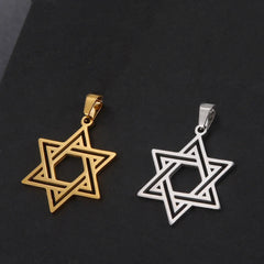 Jewish Menorah David Star Pendant for Necklace Hexagram Charm