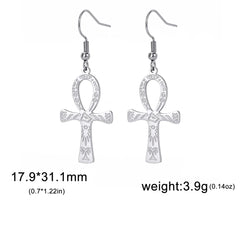 Symbols Ankh Cross Earrings Ancient Egyptian Symbol of Life Protection Amulet