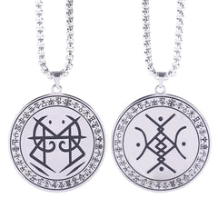 Sigil Ethnic Pendant and Necklace Amulet  Wolf of Antimony