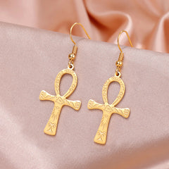 Symbols Ankh Cross Earrings Ancient Egyptian Symbol of Life Protection Amulet