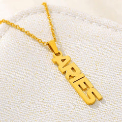gemini aries sagittarius leo necklace 12 horoscope necklace For women astrology necklace stainless steel chain birthday - My dear oraculo store