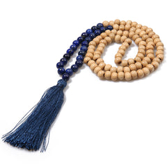 Bohemian Stylish Tassel Yoga Handmade Natural Stone Tassel Necklace For Women Bow Tie Necklaces
