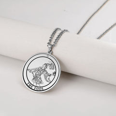 Dawapara New Women's Round Tarot Card Necklace Stainless Steel Jewelry The Major Arcana Astrology Amulet Pendants Couple Necklace
