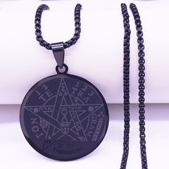 Stainless Steel Pentagram Necklaces.