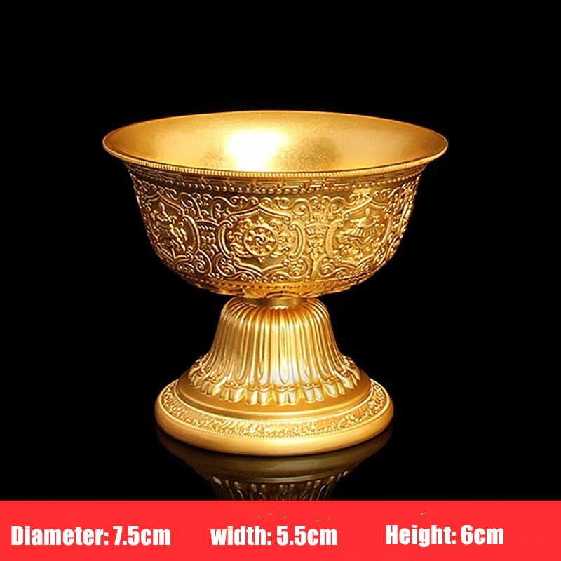Pure Copper Drinking Bowl Auspicious Silver Engraving Tibetan Holy Water Bowl Buddhist Bowl Gift Collection Home Decorative