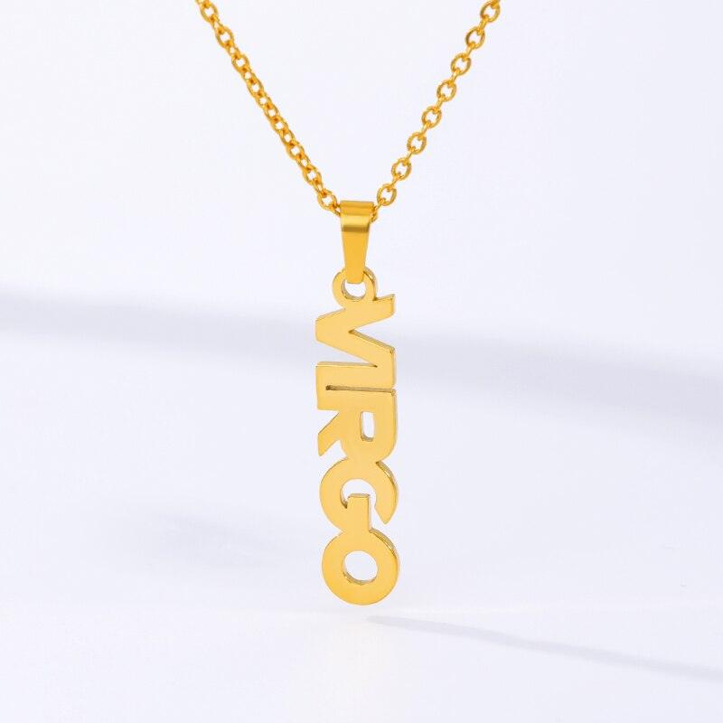 gemini aries sagittarius leo necklace 12 horoscope necklace For women astrology necklace stainless steel chain birthday - My dear oraculo store