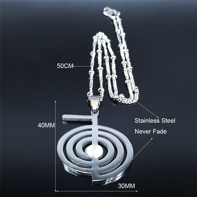 Whirlpool Cho Ku Rei Science Opal Stainless Steel Chain Necklace Women Silver Color Necklace Jewelry cadenas mujer N4242S02