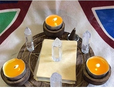 Pentagram candle holder plate
