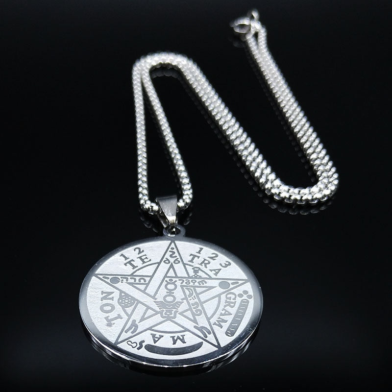 Stainless Steel Pentagram Necklaces.