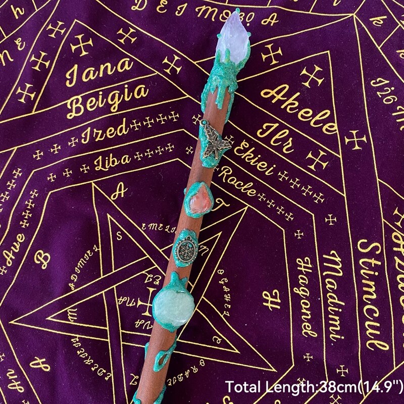Magic wands with natural stones