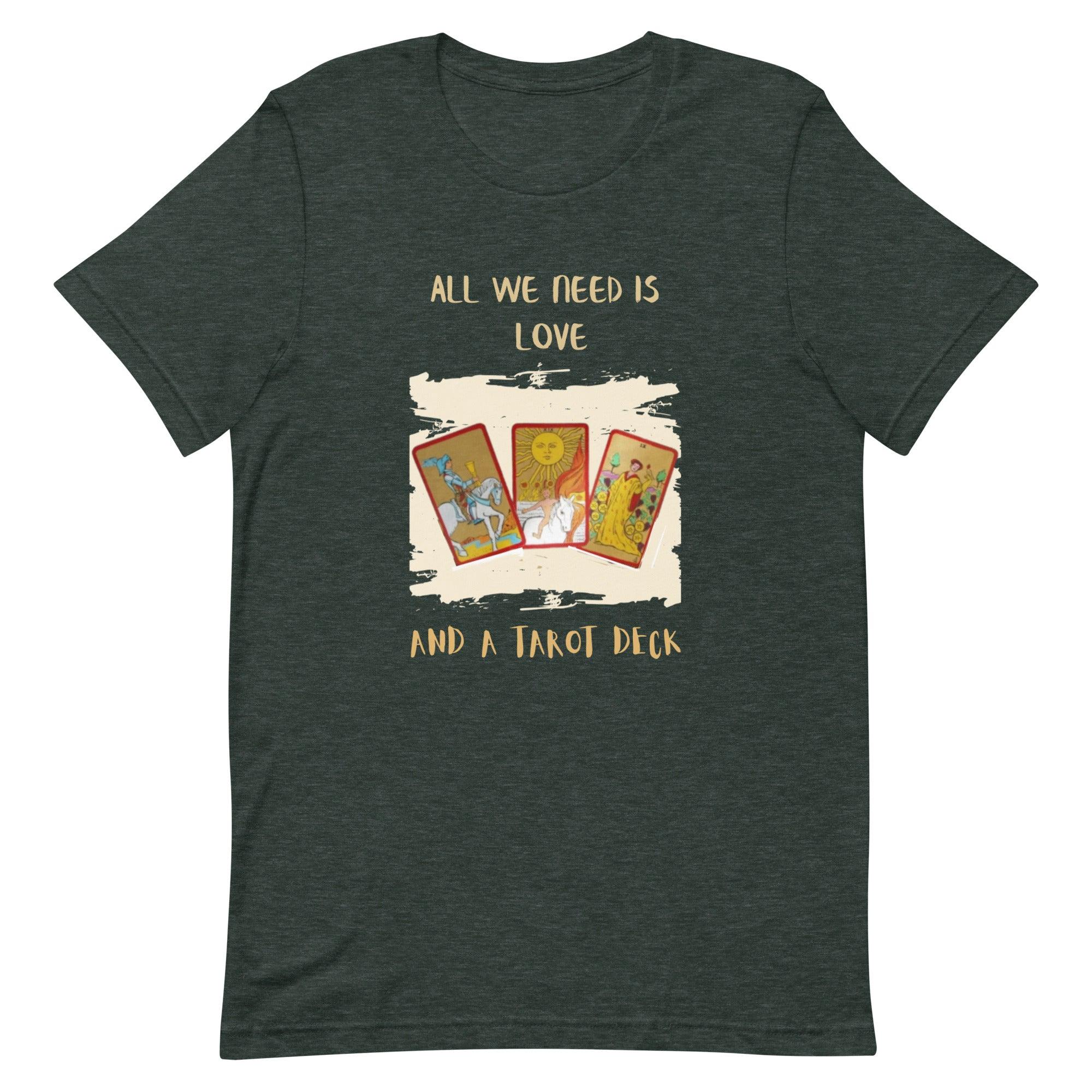 T'shirt ALL WE NEED IS LOVE & TAROT deck - My dear oraculo store